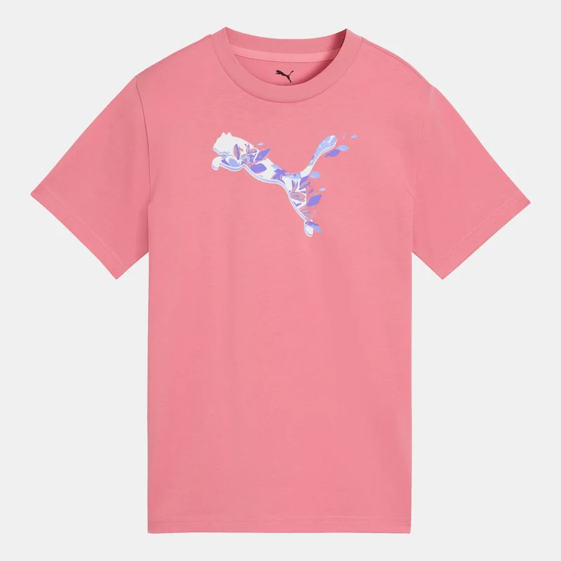 بوما Kids' Floral Cat Graphic T-Shirt